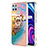 Silicone Candy Rubber Gel Fashionable Pattern Soft Case Cover with Finger Ring Stand Y03B for Realme C25Y