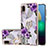 Silicone Candy Rubber Gel Fashionable Pattern Soft Case Cover with Finger Ring Stand Y03B for Samsung Galaxy A02 Purple