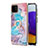Silicone Candy Rubber Gel Fashionable Pattern Soft Case Cover with Finger Ring Stand Y03B for Samsung Galaxy A22 4G