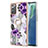 Silicone Candy Rubber Gel Fashionable Pattern Soft Case Cover with Finger Ring Stand Y03B for Samsung Galaxy Note 20 5G Purple