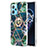 Silicone Candy Rubber Gel Fashionable Pattern Soft Case Cover with Finger Ring Stand Y04B for Realme 9 5G Midnight Green