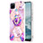 Silicone Candy Rubber Gel Fashionable Pattern Soft Case Cover with Finger Ring Stand Y04B for Realme C21Y