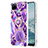 Silicone Candy Rubber Gel Fashionable Pattern Soft Case Cover with Finger Ring Stand Y04B for Realme C25Y India