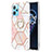 Silicone Candy Rubber Gel Fashionable Pattern Soft Case Cover with Finger Ring Stand Y04B for Realme Q5 5G