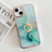 Silicone Candy Rubber Gel Fashionable Pattern Soft Case Cover with Finger Ring Stand Y05B for Apple iPhone 15 Green