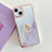Silicone Candy Rubber Gel Fashionable Pattern Soft Case Cover with Finger Ring Stand Y05B for Apple iPhone 15 White