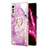 Silicone Candy Rubber Gel Fashionable Pattern Soft Case Cover with Finger Ring Stand Y05B for LG Velvet 4G