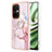 Silicone Candy Rubber Gel Fashionable Pattern Soft Case Cover with Finger Ring Stand Y05B for OnePlus Nord CE 3 5G Pink