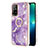 Silicone Candy Rubber Gel Fashionable Pattern Soft Case Cover with Finger Ring Stand Y05B for Oppo A95 5G Purple