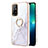 Silicone Candy Rubber Gel Fashionable Pattern Soft Case Cover with Finger Ring Stand Y05B for Oppo F19 Pro+ Plus 5G White