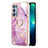 Silicone Candy Rubber Gel Fashionable Pattern Soft Case Cover with Finger Ring Stand Y05B for Oppo Reno6 Pro+ Plus 5G