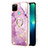 Silicone Candy Rubber Gel Fashionable Pattern Soft Case Cover with Finger Ring Stand Y05B for Realme C25Y