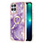 Silicone Candy Rubber Gel Fashionable Pattern Soft Case Cover with Finger Ring Stand Y05B for Realme Narzo 50 4G Purple