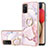 Silicone Candy Rubber Gel Fashionable Pattern Soft Case Cover with Finger Ring Stand Y05B for Samsung Galaxy A03s Pink