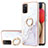 Silicone Candy Rubber Gel Fashionable Pattern Soft Case Cover with Finger Ring Stand Y05B for Samsung Galaxy A03s White