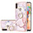 Silicone Candy Rubber Gel Fashionable Pattern Soft Case Cover with Finger Ring Stand Y05B for Samsung Galaxy A11 Pink