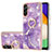 Silicone Candy Rubber Gel Fashionable Pattern Soft Case Cover with Finger Ring Stand Y05B for Samsung Galaxy A13 5G Purple