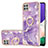 Silicone Candy Rubber Gel Fashionable Pattern Soft Case Cover with Finger Ring Stand Y05B for Samsung Galaxy A22 5G Purple