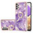 Silicone Candy Rubber Gel Fashionable Pattern Soft Case Cover with Finger Ring Stand Y05B for Samsung Galaxy A53 5G Purple