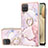 Silicone Candy Rubber Gel Fashionable Pattern Soft Case Cover with Finger Ring Stand Y05B for Samsung Galaxy F12 Pink