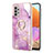 Silicone Candy Rubber Gel Fashionable Pattern Soft Case Cover with Finger Ring Stand Y05B for Samsung Galaxy M32 5G