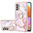 Silicone Candy Rubber Gel Fashionable Pattern Soft Case Cover with Finger Ring Stand Y05B for Samsung Galaxy M32 5G Pink