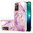 Silicone Candy Rubber Gel Fashionable Pattern Soft Case Cover with Finger Ring Stand Y05B for Samsung Galaxy Note 20 Ultra 5G Clove Purple