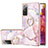 Silicone Candy Rubber Gel Fashionable Pattern Soft Case Cover with Finger Ring Stand Y05B for Samsung Galaxy S20 FE 4G Pink