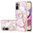 Silicone Candy Rubber Gel Fashionable Pattern Soft Case Cover with Finger Ring Stand Y05B for Xiaomi Poco M5S Pink