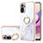 Silicone Candy Rubber Gel Fashionable Pattern Soft Case Cover with Finger Ring Stand Y05B for Xiaomi Poco M5S White