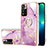 Silicone Candy Rubber Gel Fashionable Pattern Soft Case Cover with Finger Ring Stand Y05B for Xiaomi Poco X4 NFC Clove Purple