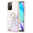 Silicone Candy Rubber Gel Fashionable Pattern Soft Case Cover with Finger Ring Stand Y05B for Xiaomi Redmi 10 (2022) White