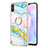 Silicone Candy Rubber Gel Fashionable Pattern Soft Case Cover with Finger Ring Stand Y05B for Xiaomi Redmi 9A