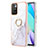 Silicone Candy Rubber Gel Fashionable Pattern Soft Case Cover with Finger Ring Stand Y05B for Xiaomi Redmi Note 11 4G (2021) White