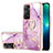 Silicone Candy Rubber Gel Fashionable Pattern Soft Case Cover with Finger Ring Stand Y05B for Xiaomi Redmi Note 11 4G (2022) Clove Purple