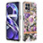 Silicone Candy Rubber Gel Fashionable Pattern Soft Case Cover with Finger Ring Stand Y06B for Realme 8i Clove Purple