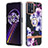 Silicone Candy Rubber Gel Fashionable Pattern Soft Case Cover with Finger Ring Stand Y06B for Realme 9 4G Purple