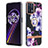 Silicone Candy Rubber Gel Fashionable Pattern Soft Case Cover with Finger Ring Stand Y06B for Realme 9 5G Purple