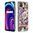 Silicone Candy Rubber Gel Fashionable Pattern Soft Case Cover with Finger Ring Stand Y06B for Realme C21Y