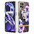 Silicone Candy Rubber Gel Fashionable Pattern Soft Case Cover with Finger Ring Stand Y06B for Realme Narzo 50 4G Purple