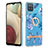 Silicone Candy Rubber Gel Fashionable Pattern Soft Case Cover with Finger Ring Stand Y06B for Samsung Galaxy A12 5G Blue