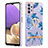 Silicone Candy Rubber Gel Fashionable Pattern Soft Case Cover with Finger Ring Stand Y06B for Samsung Galaxy A13 4G Blue