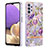 Silicone Candy Rubber Gel Fashionable Pattern Soft Case Cover with Finger Ring Stand Y06B for Samsung Galaxy A13 4G Clove Purple