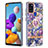 Silicone Candy Rubber Gel Fashionable Pattern Soft Case Cover with Finger Ring Stand Y06B for Samsung Galaxy A21s