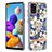 Silicone Candy Rubber Gel Fashionable Pattern Soft Case Cover with Finger Ring Stand Y06B for Samsung Galaxy A21s