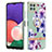 Silicone Candy Rubber Gel Fashionable Pattern Soft Case Cover with Finger Ring Stand Y06B for Samsung Galaxy A22s 5G Purple
