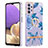 Silicone Candy Rubber Gel Fashionable Pattern Soft Case Cover with Finger Ring Stand Y06B for Samsung Galaxy A23 5G Blue