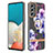 Silicone Candy Rubber Gel Fashionable Pattern Soft Case Cover with Finger Ring Stand Y06B for Samsung Galaxy A53 5G Purple