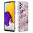 Silicone Candy Rubber Gel Fashionable Pattern Soft Case Cover with Finger Ring Stand Y06B for Samsung Galaxy A73 5G Clove Purple