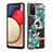 Silicone Candy Rubber Gel Fashionable Pattern Soft Case Cover with Finger Ring Stand Y06B for Samsung Galaxy F02S SM-E025F Cyan